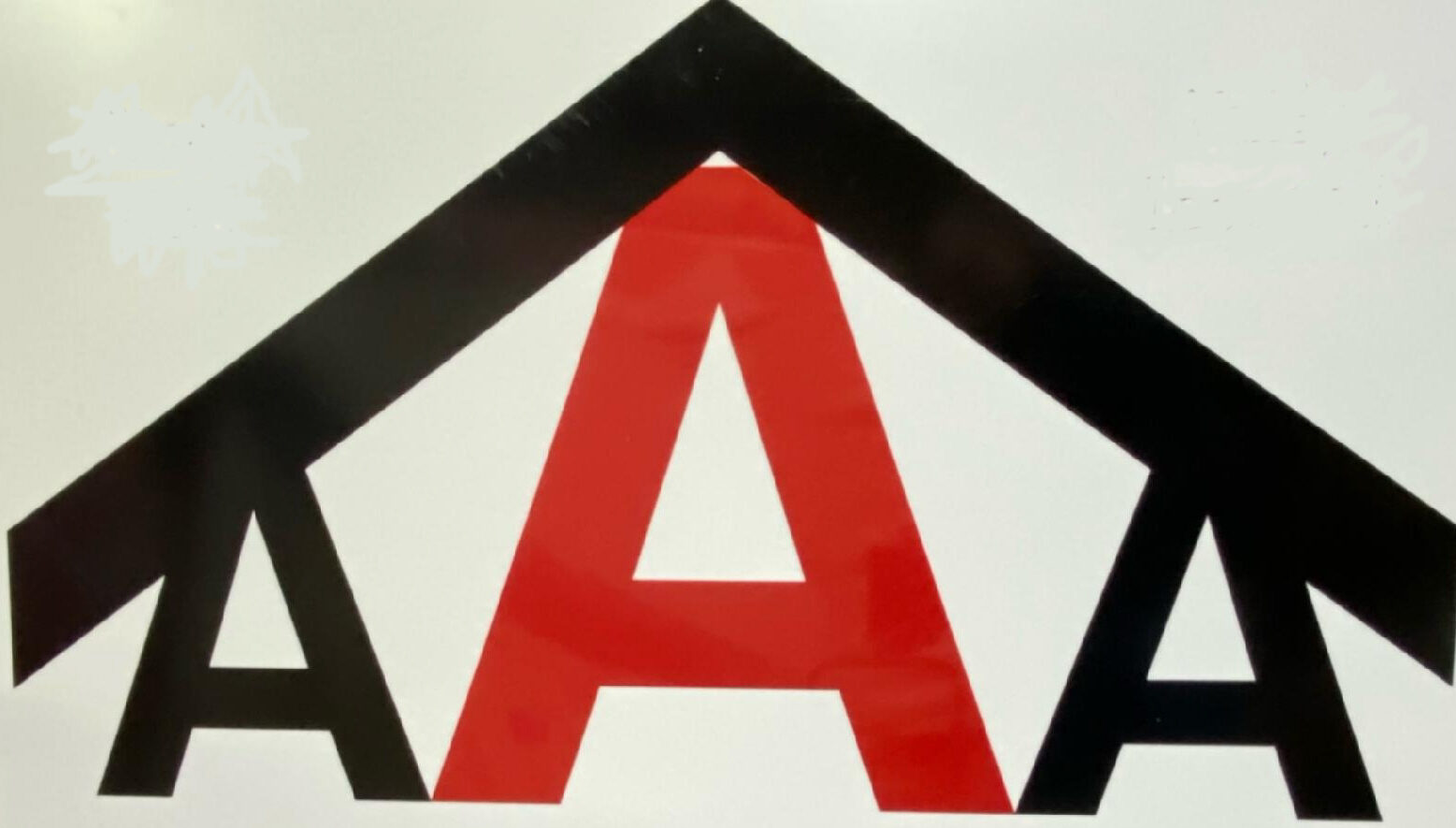 Image of a black line indicating a roof over a small black A, a large red A and another small black A
